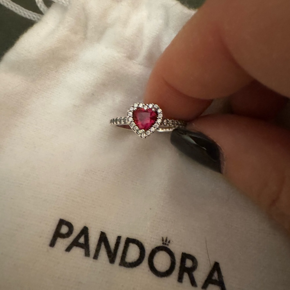 Elevated Red Heart Ring